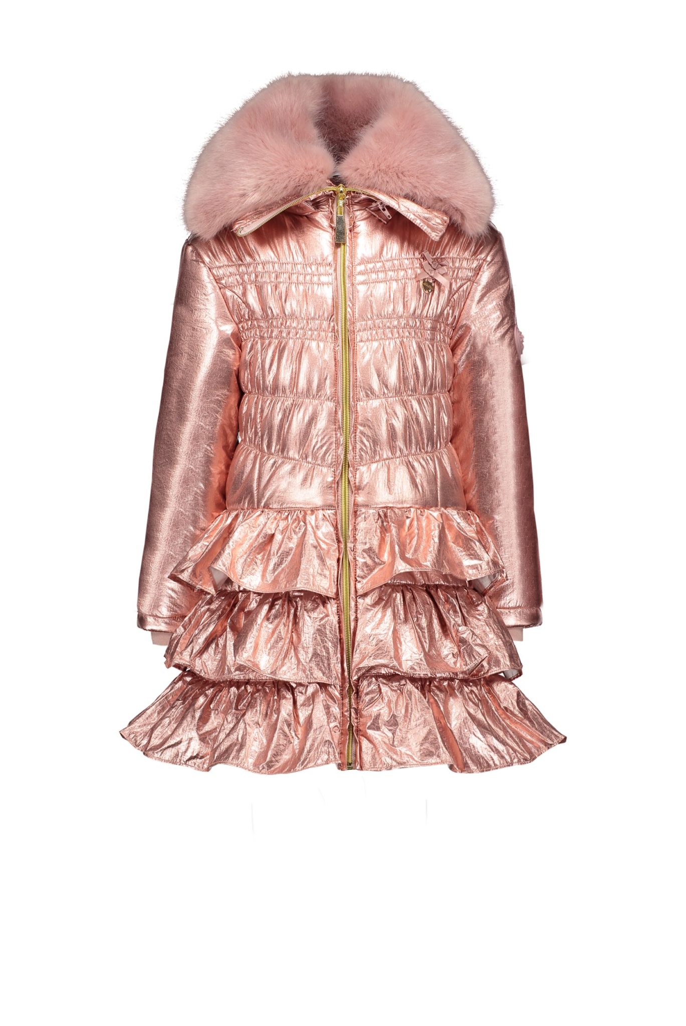 pink ruffle coat