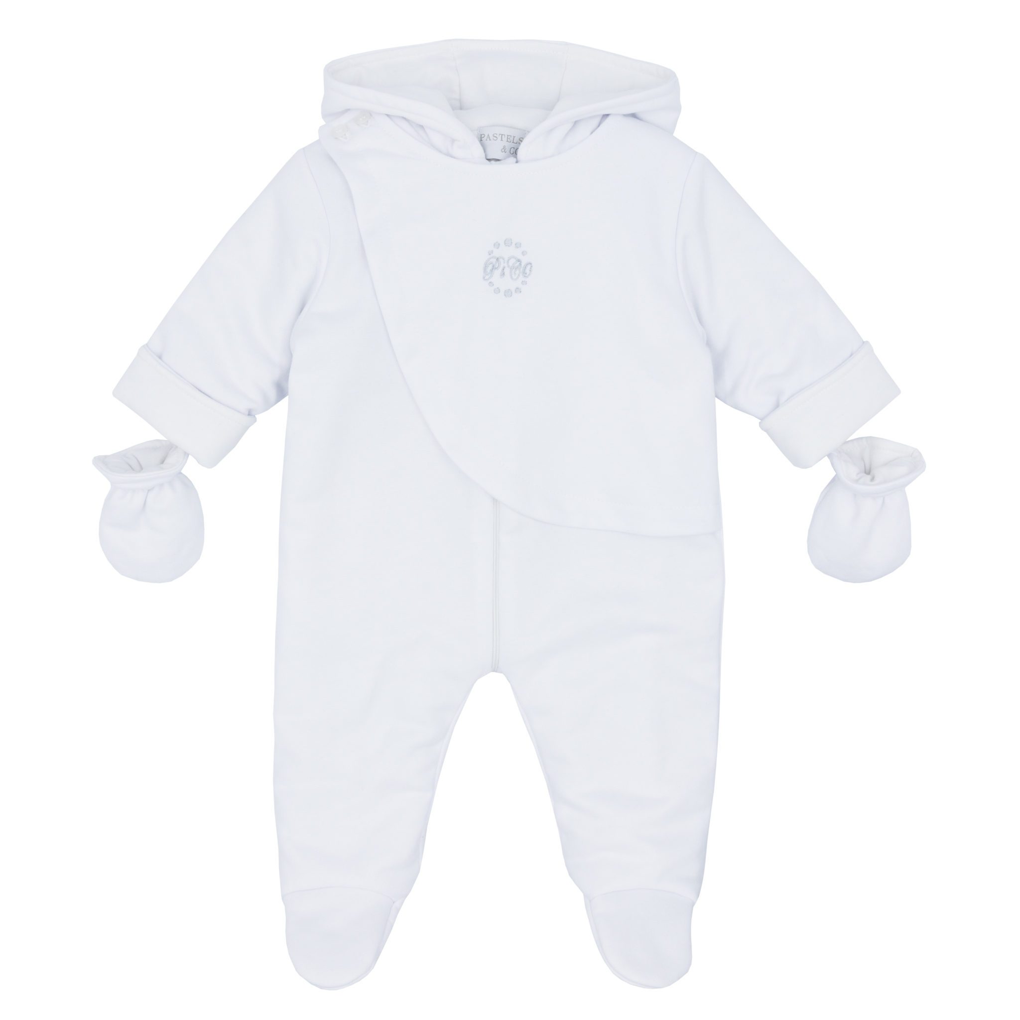 Pastels & Co White Pramsuit - Little Angels Childrenswear