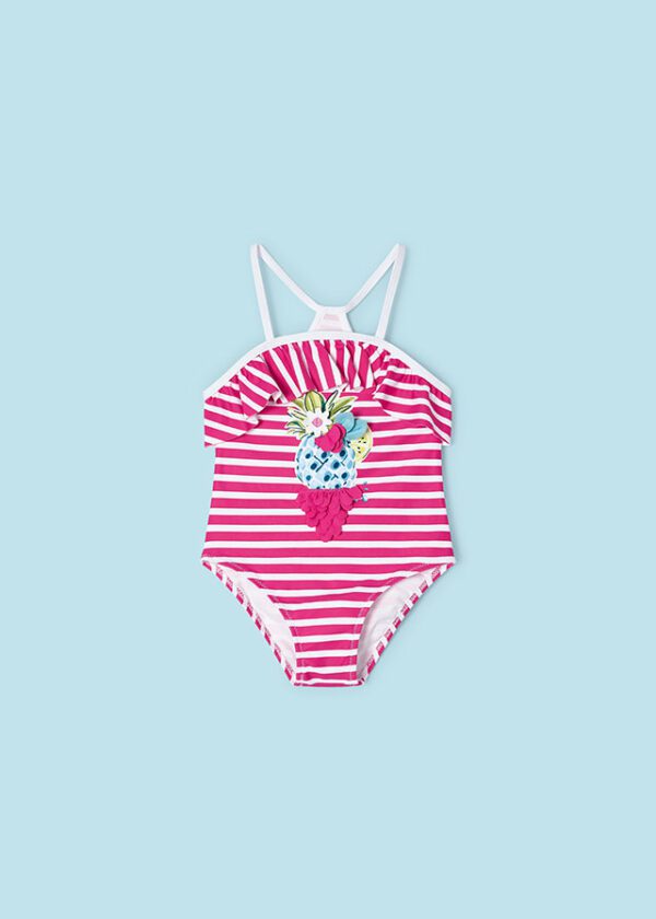 Mayoral Fuchsia Stripe Swimsuit 3716