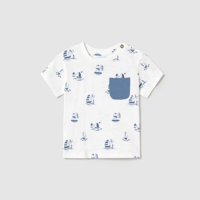 Mayoral Toddler Blue Printed T-Shirt 1058