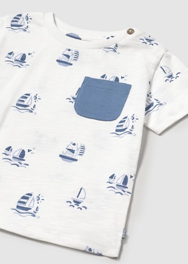 Mayoral Toddler Blue Printed T-Shirt 1058 - Image 2