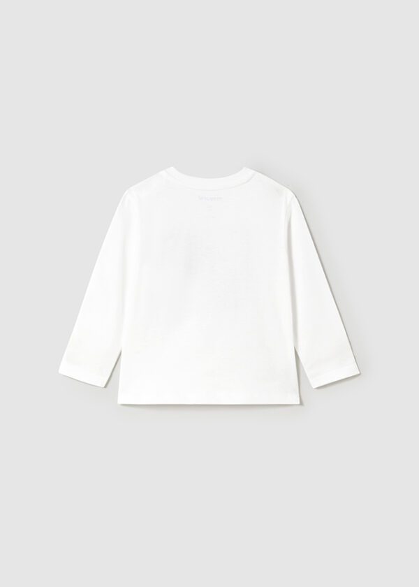 Mayoral Toddler White Long Sleeve T-Shirt 1068 - Image 3