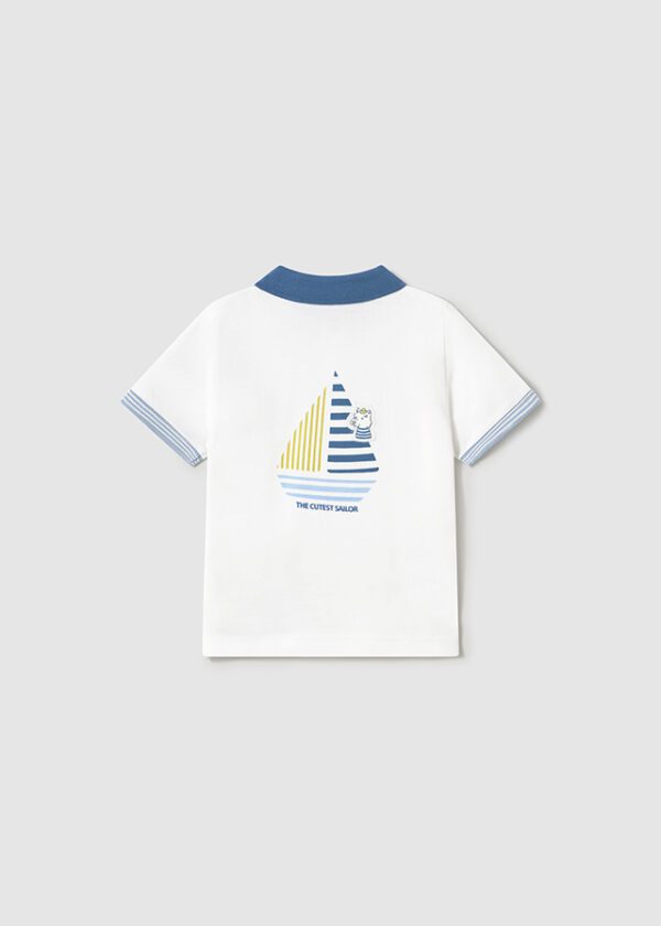 Mayoral Toddler White Polo 1108 - Image 3