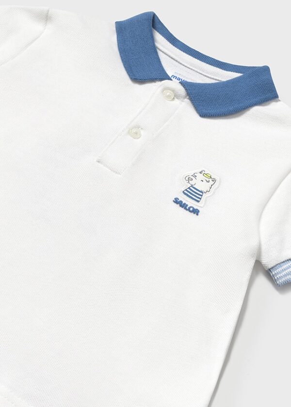 Mayoral Toddler White Polo 1108 - Image 2