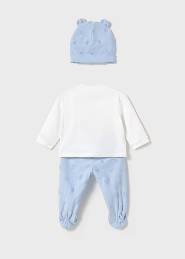 Mayoral Baby Blue Set With Hat 1557 - Image 4