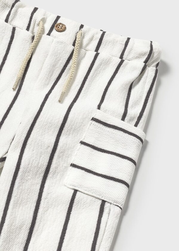 Mayoral Toddler Cream Stripe Trousers 1584 - Image 2