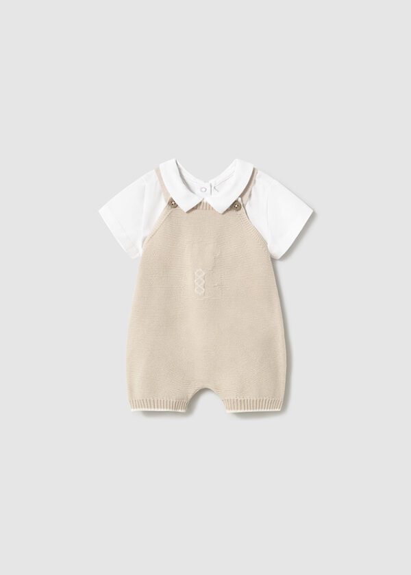 Mayoral Baby Beige Dungaree Set 1607 - Image 3