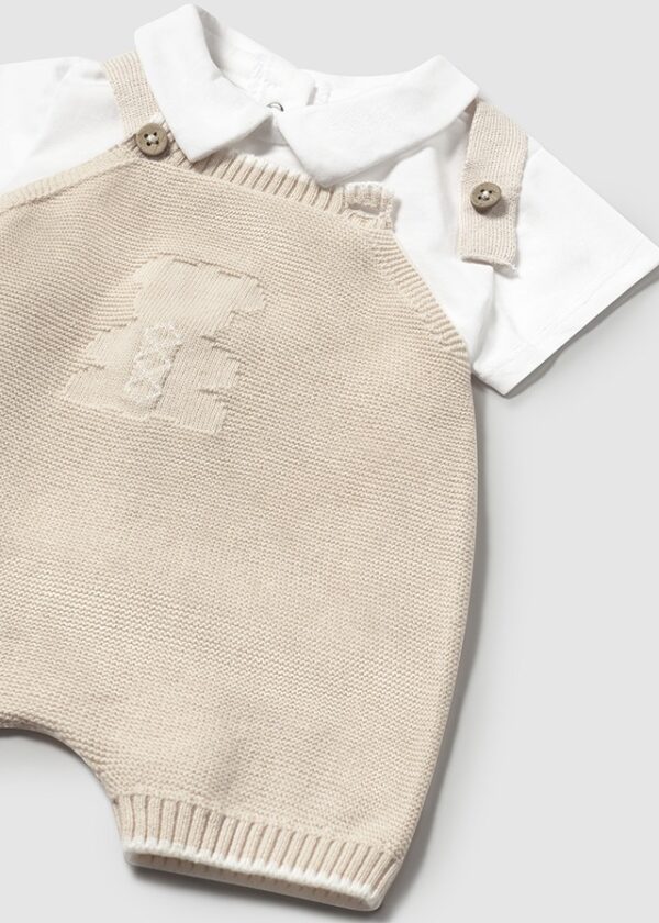 Mayoral Baby Beige Dungaree Set 1607 - Image 4