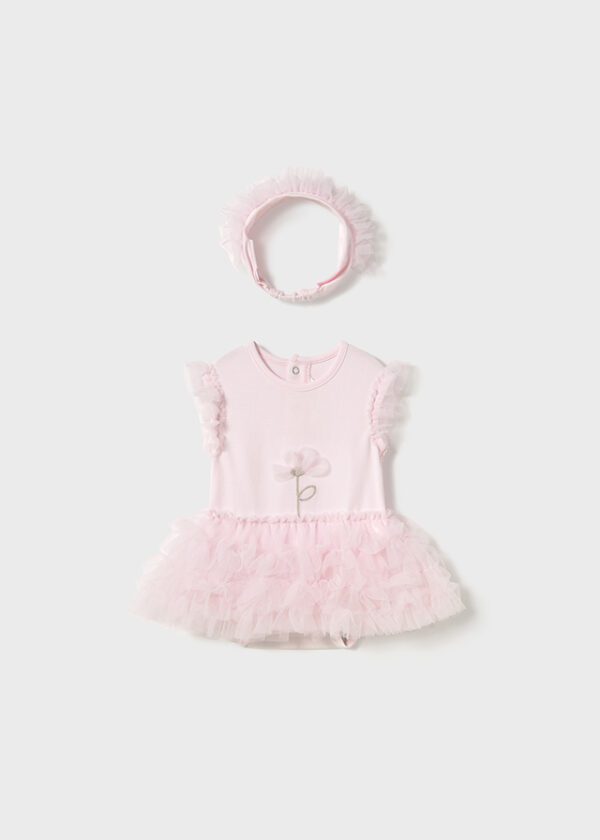 Mayoral Baby Pink Romper & Headband 1756