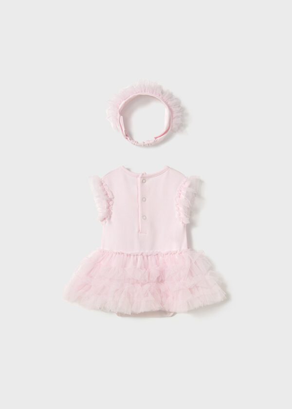 Mayoral Baby Pink Romper & Headband 1756 - Image 3