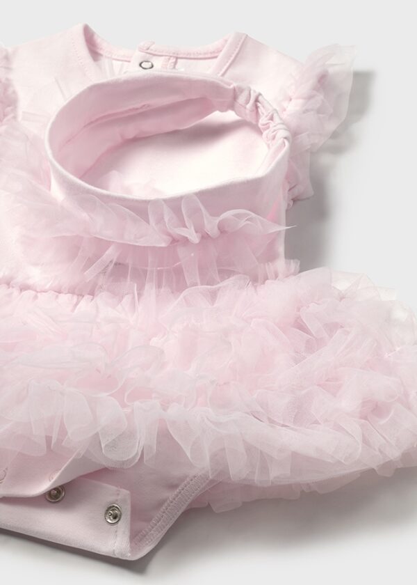 Mayoral Baby Pink Romper & Headband 1756 - Image 2