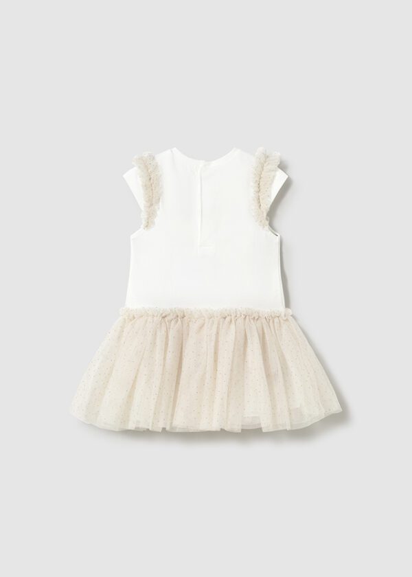 Mayoral Toddler Champagne Tutu Dress 1904 - Image 3