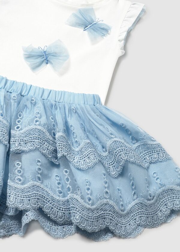 Mayoral Toddler Blue Skirt Set 1929 - Image 2