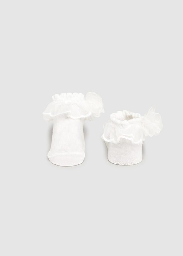 Mayoral Baby White Headband & Socks Set 9869 - Image 2