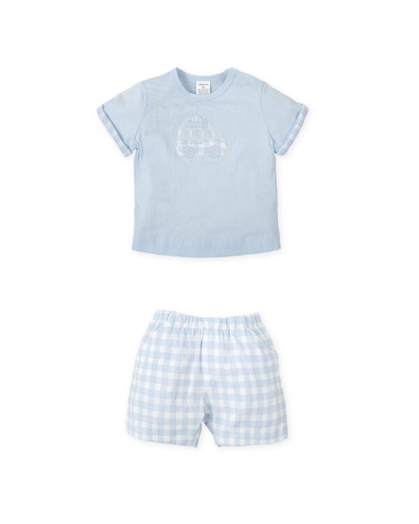 Tutto Piccolo Blue Shorts Set 2706 - Image 2