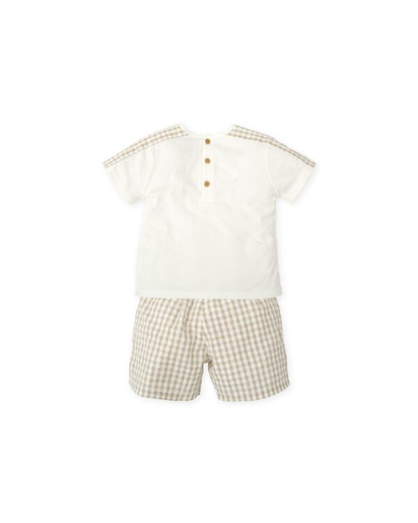 Tutto Piccolo Beige Shorts Set 2710 - Image 3