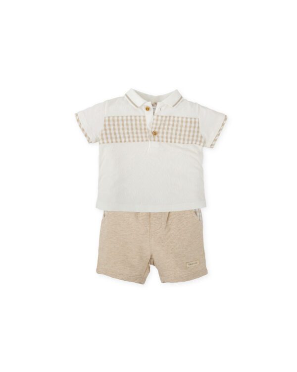 Tutto Piccolo Beige Shorts Set 2720