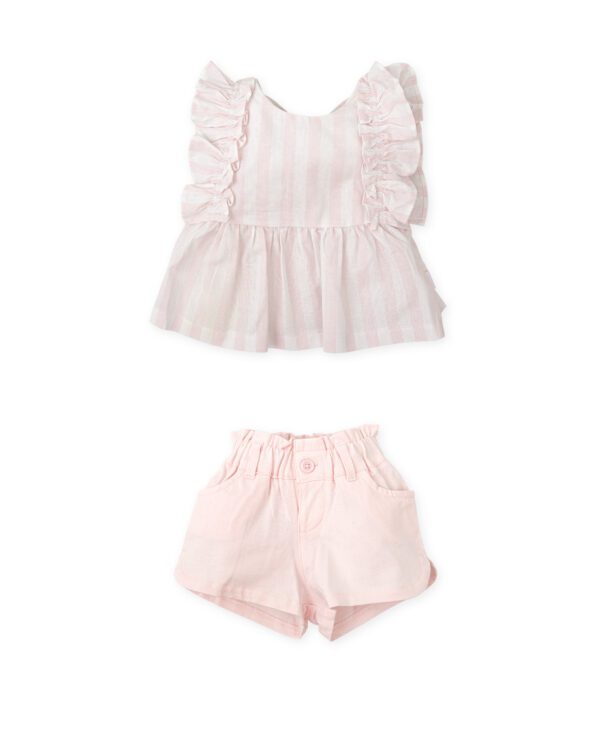 Tutto Piccolo Pink Shorts Set 2734 - Image 3