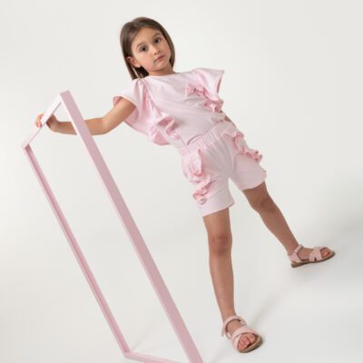 Caramelo Pink Elevated Essentials Shorts Set 349077
