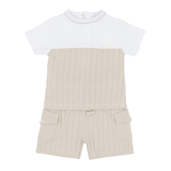 Blues Baby Beige Shorts Set 1848