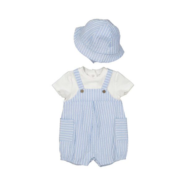 Mayoral Baby Blue Romper & Hat Set 1602