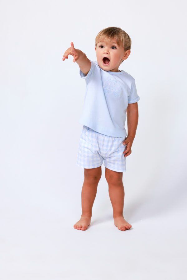 Tutto Piccolo Blue Shorts Set 2706 - Image 2