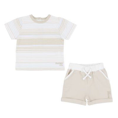 Pastels & Co Ian Beige Shorts Set 205A