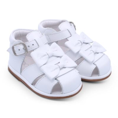 Borboleta Dina White Leather Sandals