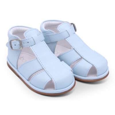 Borboleta Guy Blue Leather Sandals