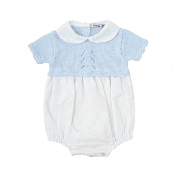 Babidu Blue Knit Romper 30319