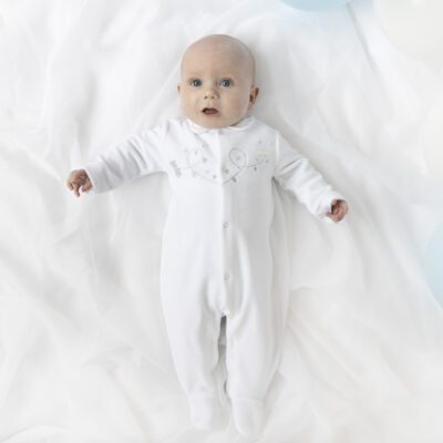 Blues Baby White All in One with Hat 2078