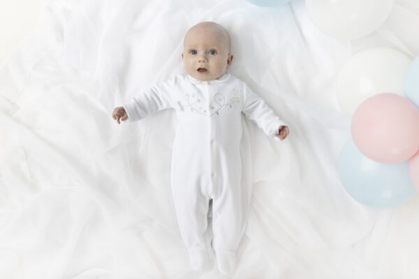 Blues Baby White All in One with Hat 2078