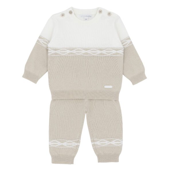 Blues Baby Bruges Beige Knit Set 2132 - Image 3