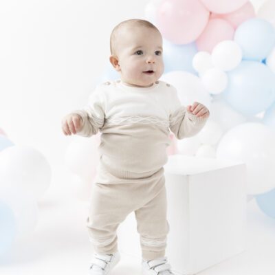 Blues Baby Bruges Beige Knit Set 2132