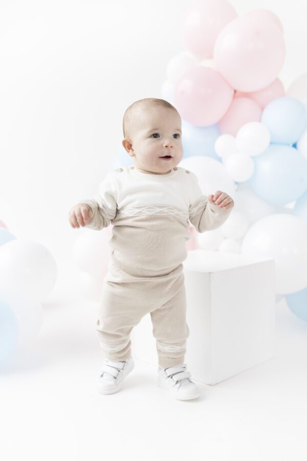 Blues Baby Bruges Beige Knit Set 2132