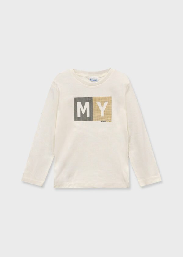 Mayoral Cream Long Sleeve T-Shirt 173