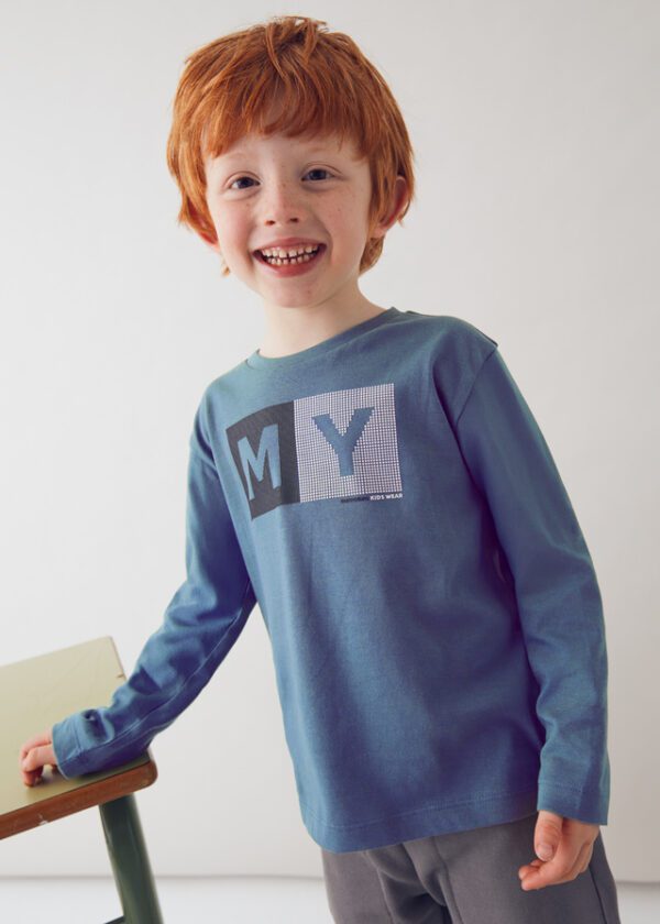 Mayoral Blue Long Sleeve T-Shirt 173