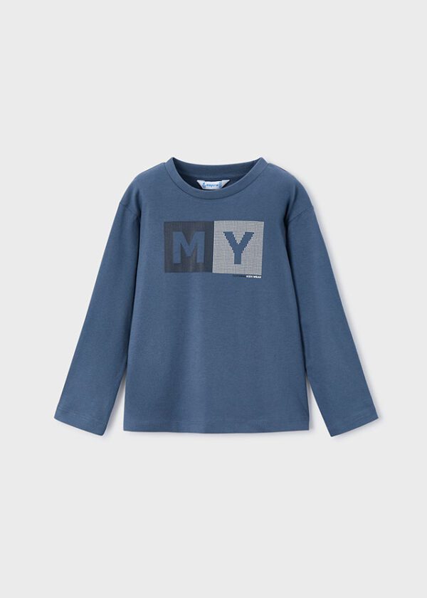Mayoral Blue Long Sleeve T-Shirt 173 - Image 2