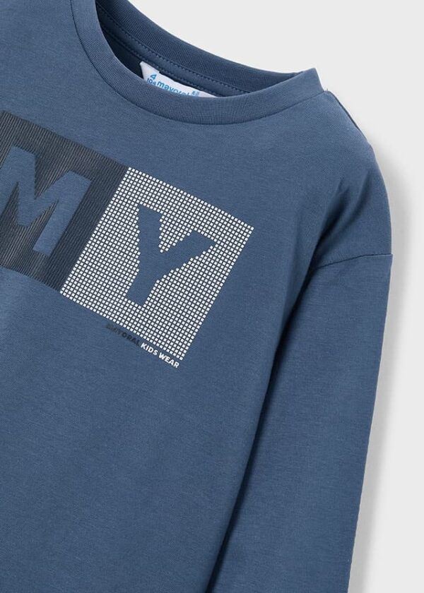 Mayoral Blue Long Sleeve T-Shirt 173 - Image 3