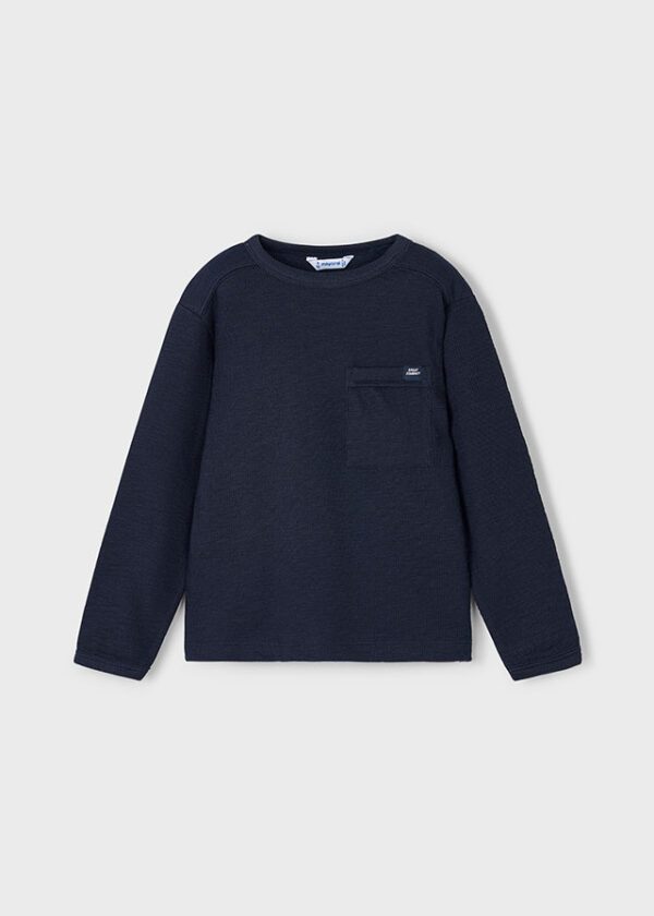Mayoral Navy Long Sleeve T-Shirt 4082 - Image 4