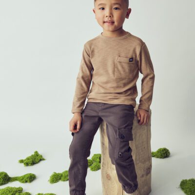 Mayoral Beige Long Sleeve T-Shirt 4082