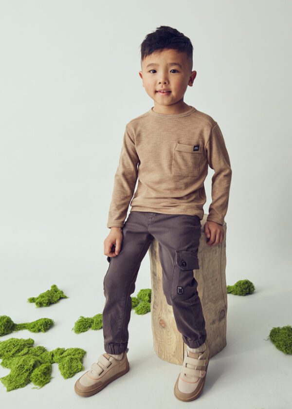 Mayoral Beige Long Sleeve T-Shirt 4082