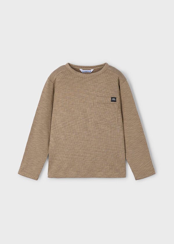 Mayoral Beige Long Sleeve T-Shirt 4082 - Image 4