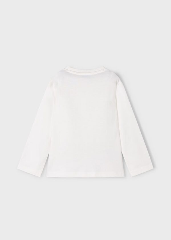 Mayoral Cream Long Sleeve T-Shirt 4086 - Image 5