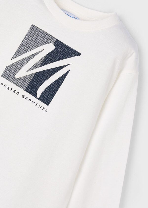 Mayoral Cream Long Sleeve T-Shirt 4086 - Image 4