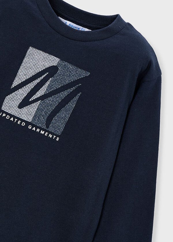 Mayoral Navy Long Sleeve T-Shirt 4086 - Image 2
