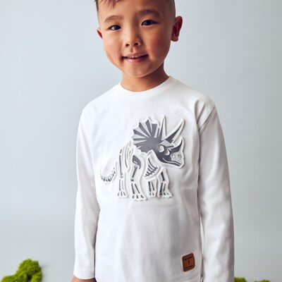 Mayoral Cream Long Sleeve T-Shirt 4089