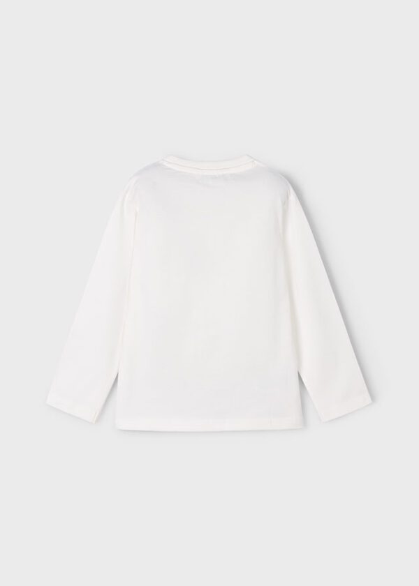 Mayoral Cream Long Sleeve T-Shirt 4089 - Image 4