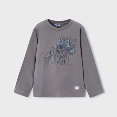 Mayoral Grey Long Sleeve T-Shirt 4089