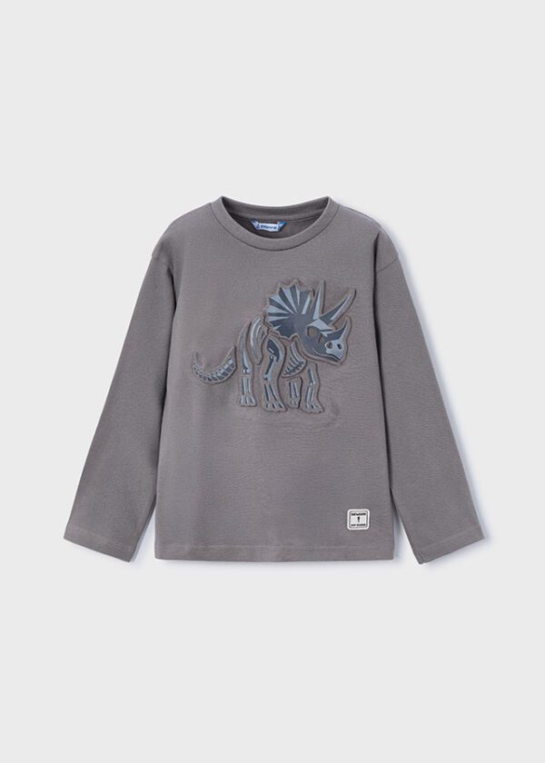 Mayoral Grey Long Sleeve T-Shirt 4089